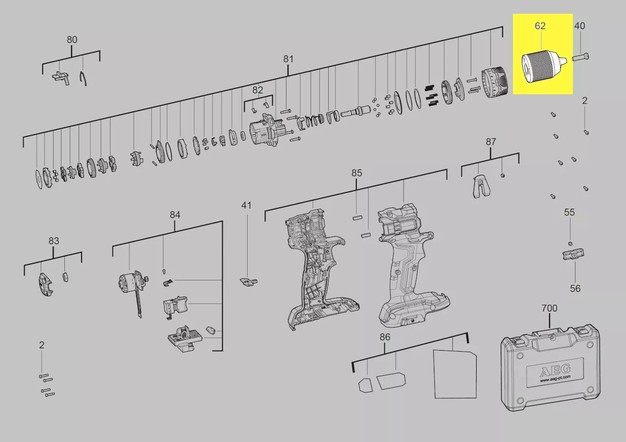 Mandrin réf. 4931473707 AEG